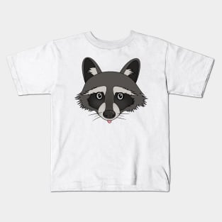 Adorable Cartoon Raccoon Print Kids T-Shirt